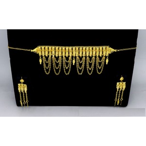 MartaSha High Quality Gold Plated Pure Brass Jewellery Set Traditional UAE Dubai Designer for <b>Weddings</b> and Parties - Product Image 4
