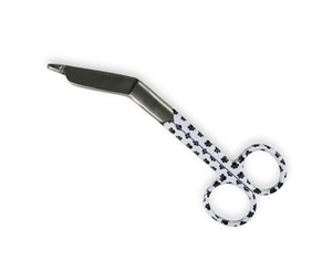Tijera de enfermería quirúrgica médica para hospitales, tijera de vendaje de primeros auxilios, acero inoxidable, 14 Cm, anillo púrpura, recubierto de papel CE ISO - Product Image 3