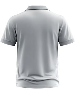 <b>Men</b> light <b>silver</b> polo <b>shirt</b> short sleeve soft cotton breathable fabric plain classic fit ideal for casual sports and office wear - Product Image 2