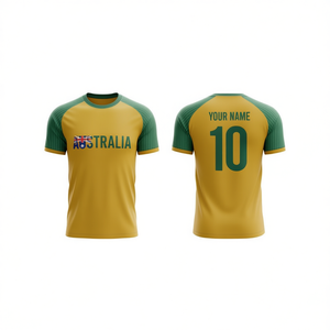Set di Maglie da Calcio Ispirate all'Australia con Nome e Numero Personalizzati, Maglie per Tifosi per il Giorno della Partita, Accessori Personalizzabili - Product Image 2