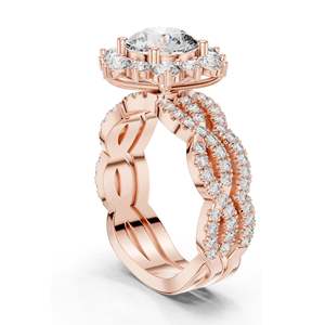 Bague en diamant de laboratoire rond brillant et en cluster de 2,538 carats pour femme, clarté VVS-VS EF, or 18 carats, 14 carats, 10 carats et argent 925, rose - Product Image 5