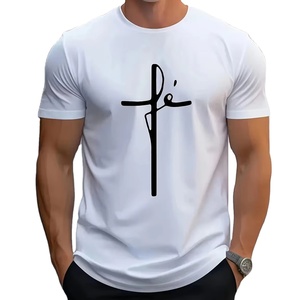 Men's Trendy Fashionable Thin Style Breathable Eco-Friendly Quick Dry High Quality Polyester/Cotton <b>V</b>-<b>neck</b> <b>Oversized</b> <b>T</b>-<b>shirt</b> - Product Image 1