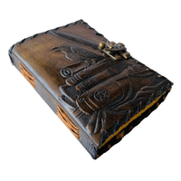Relief Crow Book Shadows Vintage Spell Book Deckle Edge Black Charcoal Hardcover Leather Journal Classic Witchcraft Reading
