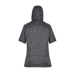 Men's Half Sleeve Gym Hoody T-Shirts Custom Logo Hooded Tops 100% Cotton Worsted <b>Fabric</b> Short Sleeve Letter Pattern - Product Image 5