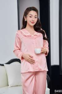 Minimalist Breathable Pearl Silk Maternity Set Soft and Comfortable Fabric for Expectant Mothers-B490 - Product Image 4