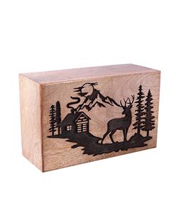 Urnes de crémation en bois de montagne artisanales pour cendres humaines Boîte d'urne funéraire grand arbre de vie adulte (250 LB-bois dur) - Product Image 2