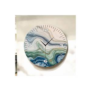 Patrón de mármol colorido 50cm Mesa silenciosa de madera Reloj de pared Número Regalo Mesa Artículo decorativo - Product Image 5