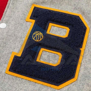 Wholesale Men's Canvas <b>Baseball</b> <b>Bomber</b> <b>Jacket</b> Patchwork Streetwear Coats with Stand Collar and Pocket Lettermen College Style - Product Image 2