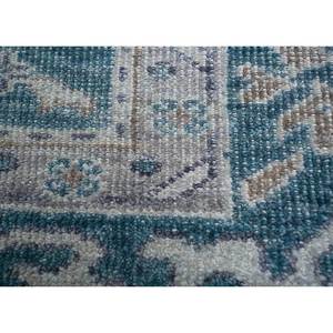 Tapis en laine noué à la main Erbe, motif médaillon abstrait bleu, pour entrée, couloir, chambre d'adolescent - Design puzzle rectangulaire 9x12 pour la maison - Product Image 3