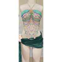 Costume de danse du ventre arabe perlé de crochet de soutien-gorge de vente chaude pour la fille avec la qualité supérieure