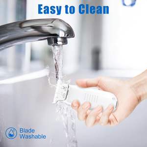 ปัตตาเลี่ยนตัดผมมืออาชีพ สีขาว สแตนเลส ใช้แบตเตอรี่ ชาร์จผ่าน USB ปรับระดับได้ ใช้ได้กับภาษาฝรั่งเศสและสเปน เหมาะสำหรับใช้ในบ้าน กันน้ำ - Product Image 5