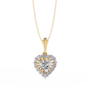 Encantador collar de corazón para mujer Venta caliente Diamante 10K 14K 18K colgante de oro cultivado en laboratorio con cadena - Product Image 5