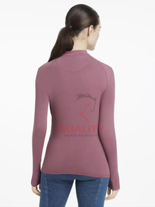Couche de base d'équitation pour femmes OEM vente en gros tissu respirant à séchage rapide de haute qualité à manches longues coupe ajustée performance équestre - Product Image 3