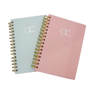 Tissu relié A5 cahier à spirale Journal Journal Agenda quotidien hebdomadaire mensuel organisateur planificateur cahier impression personnalisée - Product Image 1