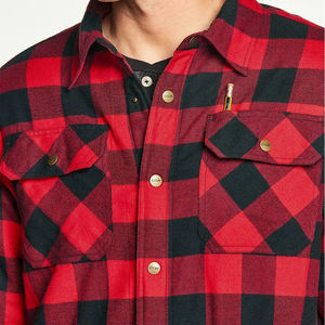 Stand Collar Spring Full Sleeve Custom Color Oversized Cotton <b>Flannel</b> Checked Rain <b>Jacket</b> Shirt <b>Jacket</b> Casual <b>Men</b> <b>Flannel</b> Shirt - Product Image 5