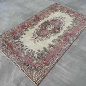 พรมตุรกีขนาด 3.9x6.8 ฟุต พรมวินเทจ พรมสีแดงสไตล์ตะวันตกเฉียงใต้ - Product Image 4