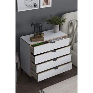 Arden 4-<b>Drawer</b> Panel Dresser/<b>Chest</b> <b>Drawers</b> for Bedroom Furniture | Modern Storage Cabinet for Home Apartment Living Room Use - Product Image 2