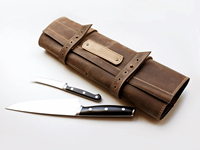 Meilleur couteau en cuir professionnel fait à la main rouleau Chefs sac Chef couteau ensemble pour outil de stockage de chef rouleau couteau sac LKR-0066