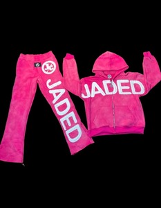 Survêtement surdimensionné personnalisé survêtement en coton pantalon de survêtement évasé brodé d'appliques vieilli de haute qualité ensemble pantalon de survêtement et sweat à capuche - Product Image 4