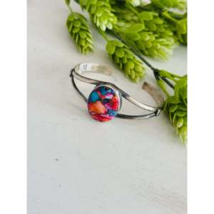 Navajo Handmade Mohave Turquoise & Sterling <b>Silver</b> Fashion <b>Cuff</b> <b>Bracelet</b> - Product Image 3