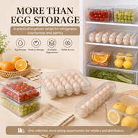 Caja Apilable Transparente de PET para Almacenamiento de Huevos con Tapa para Organización de Huevos en el Refrigerador