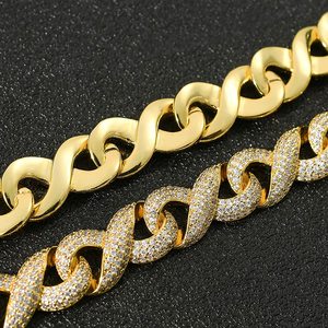 กำไลข้อมือเพชรแท้สำหรับผู้ชายและผู้หญิง,กำไลข้อมือสีทองบิดเป็นเงาได้รับการรับรองจากฮิปฮอป - Product Image 4