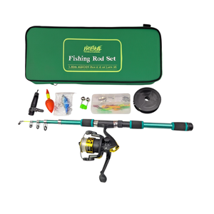 Ensemble de canne à pêche 1,80 m avec moulinet AK200 et kit de leurres dans un sac vert - Product Image 3