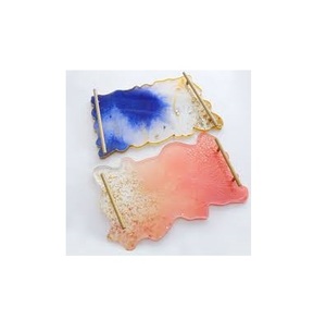 Bandeja de Resina Epoxi Europea con Asa de Metal para Servir Frutas en el Hogar o Restaurante, Bandeja de Resina Epoxi de Alta Calidad con Nuevo Diseño - Product Image 1