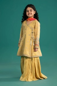 Sharara de Boda Hecha a Mano, Elegante y Tradicional para Mujer, Traje de Verano para Niñas, Cómodo y Formal, Tejido de Seda Georgette, Largo para Fiesta - Product Image 4