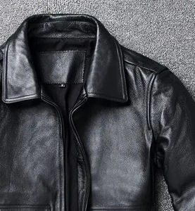 Custom Classic Flight A2 Mens Leather <b>Jacket</b> <b>Black</b> Genuine Sheep Skin Coat for AutumnWinter-Real Cow Skin <b>jacket</b> for men - Product Image 5