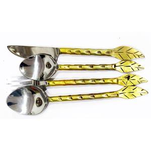 Juego de cubiertos de lujo de 5 piezas de acero inoxidable de alta clasificación de diseño real, juego de cubiertos chapados en oro/níquel para hoteles, uso de cena en casa - Product Image 1