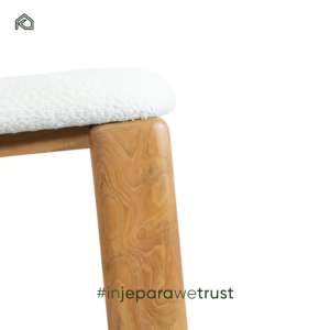 Chaise d'appoint de salle à manger en teck moderne de luxe pour appartement, extérieur, intérieur - Sièges sans accoudoirs imperméables pour restaurant, salon, hôtel, villa - Product Image 6