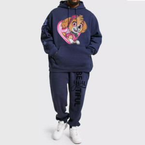 Unisex 2-Piece Sportswear Set Elastic Drawing Training Hoodie Solid Sweatpants Jogger Cargo Pants Track Suits XL Hooded Design - Product Image 1