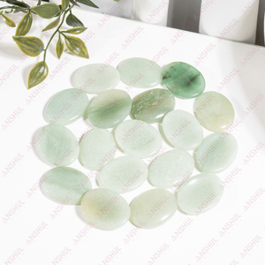 Piedra ovalada de aventurina verde natural pulida para decoración, meditación y bolsillo, ideal para la venta al por mayor. - Product Image 1