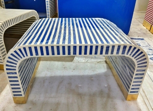 Mesa de consola con incrustaciones de hueso de cascada marroquí hecha a mano, diseño religioso exótico único para entrada, sala de estar, comedor, decoración - Product Image 6