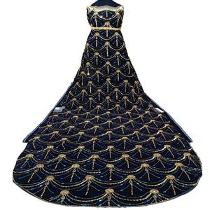 Designer Somali Bridal <b>Set</b> 3 Pcs Dirac Jacquard Woven Fabric Dobby Cross Weft Interlock Solids Pattern Wedding Customized Color - Product Image 1