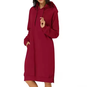 Sudadera con Capucha de Felpa Estampada de Corte Largo Más Vendida en 2025, Logotipo Personalizado, Sudadera de Felpa de Algodón 100% de Alta Calidad para Mujer, Talla Grande - Product Image 2