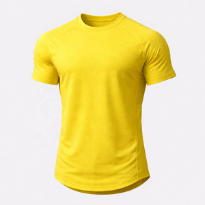 Camiseta Deportiva de Punto Amarillo Vibrante, Personalizada con su Propia Marca de Gimnasio, 100% Poliéster, Elástica en Cuatro Direcciones - Product Image 1