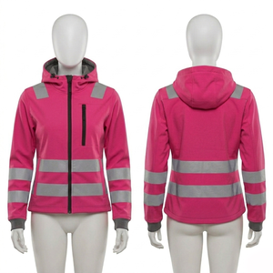 Sweat à capuche de travail en polaire softshell 320 GSM pour hommes et femmes, panneau réfléchissant orange, broderie personnalisée, sécurité - Product Image 2
