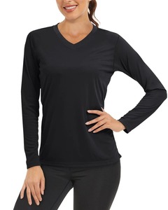 Camisetas de punto regulares de tela y estampado de alta calidad para mujer, camisetas de entrenamiento de manga larga de poliéster hechas a medida para mujer 2026 - Product Image 6