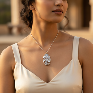 Elegante Colgante de Plata 925 para Mujer con Gema Blanca y Rubí, Chapado en Oro Rosa, Platino y Rodio, Joyería de Lujo - Product Image 2