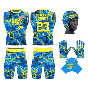 Uniforme de football à drapeaux 7V7 personnalisé, respirant, antibactérien, séchage rapide, tissu léger, coupe confortable, sans manches, tenue d'équipe - Product Image 5