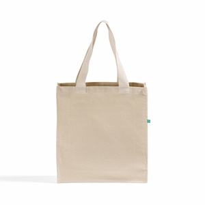 Trendy Recycled Canvas Cotton Tote <b>Bag</b> Eco-Friendly Durable <b>Long</b> Handle Medium Size Letter Screen for Daily Use Advertising - Product Image 1