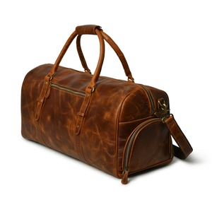 High Quality Vintage <b>Leather</b> <b>Duffle</b> <b>Bag</b> Customizable Large Capacity Luxury Weekender Travel <b>Bag</b> Zipper Stylish Durable - Product Image 6