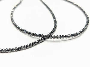 Perles en pierre naturelle diamant noir perles en vrac pour la fabrication de bijoux et l'artisanat perles de diamant Rondelle à facettes de haute qualité 2-3mm - Product Image 4