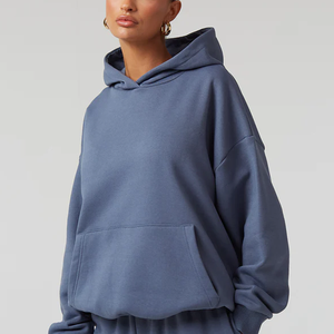 OEM femmes décontracté automne hiver 2 pièces ensemble surdimensionné long sweat à capuche pantalons de jogging imprimé extérieur grande taille sweat-shirt d'entraînement - Product Image 6