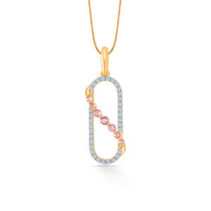 Pendentif classique Opaline Drape Or et Diamant - Product Image 2