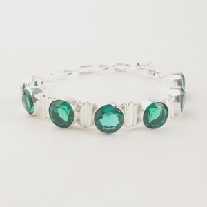 Green Emerald <b>Bracelet</b> Gemstone 925 Sterling <b>Silver</b> May Birthstone Jewelry For Women Party Wear Gift - Product Image 1
