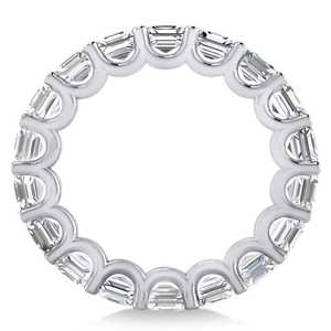 Anillo de Eternidad con Diamantes Talla Asscher, Oro Blanco de 14K con Detalles en Oro Amarillo, 7.20ct, Talla Marquesa, Certificado IGI, Joyería Fina - Product Image 3