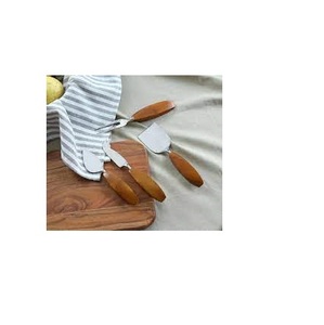 Cuchillo de madera y acero de Acacia para mantequilla, juego de cuchillos de acero inoxidable para queso - Product Image 5
